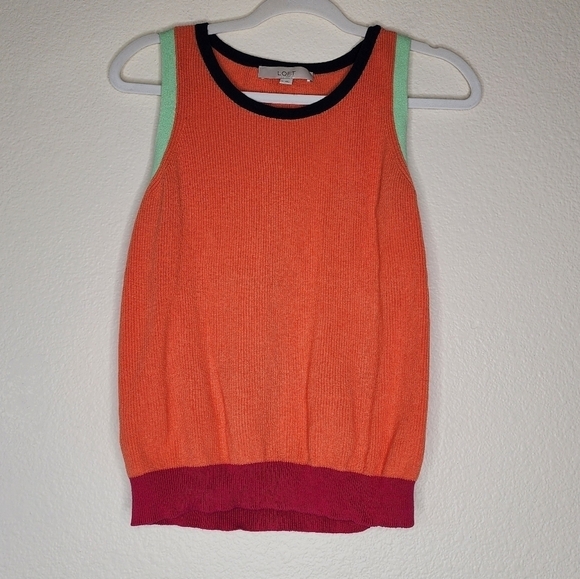 LOFT Color Block Sweater Vest M - Picture 3 of 6
